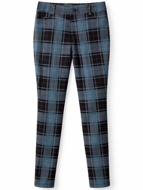 Time and Tru Blue and Black Plaid Skinny Chinos
